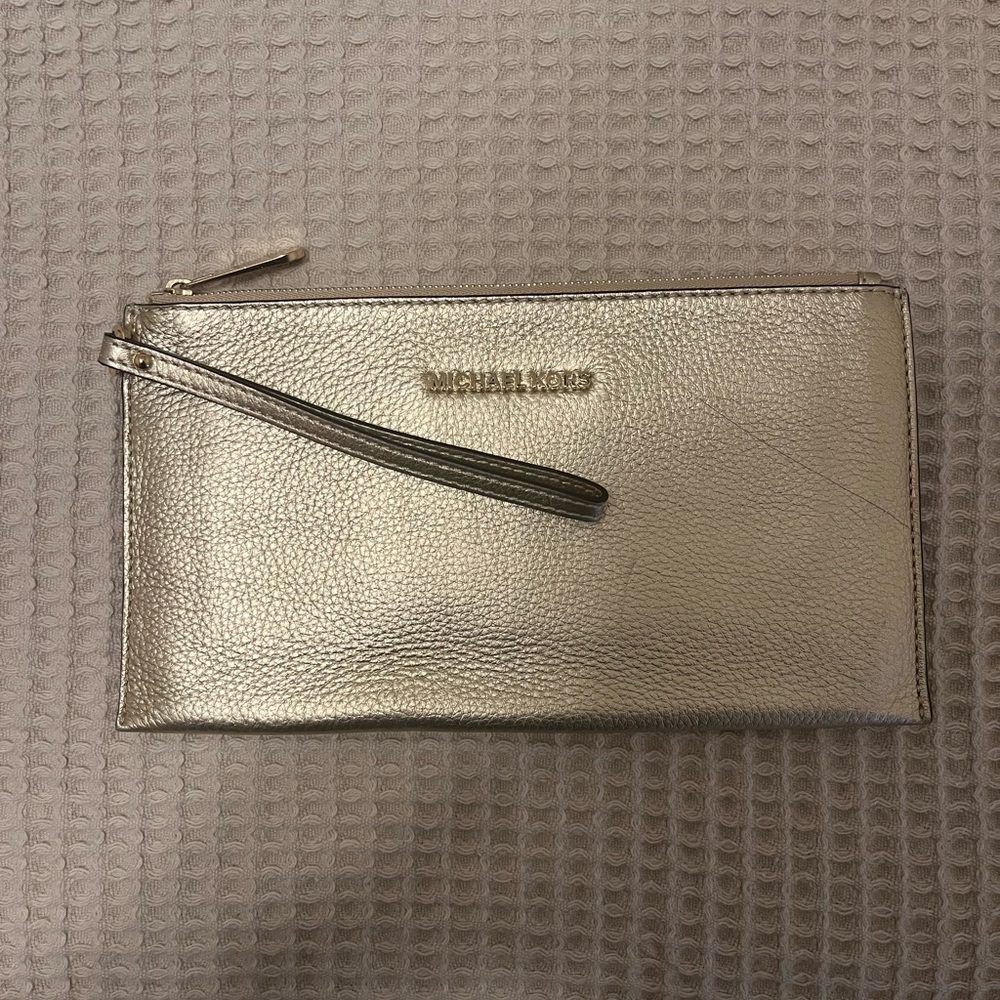 Michael Kors Gold Wristlet Clutch